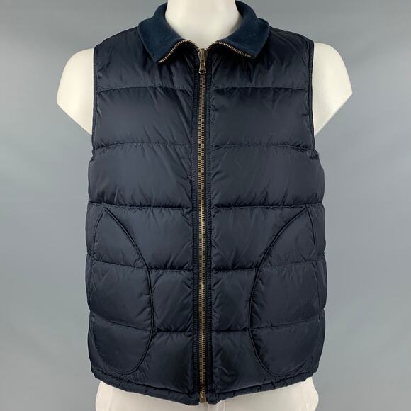 PAUL SMITH Size XL Navy Quilted Nylon Zip Up Vest - Picture 1 of 4